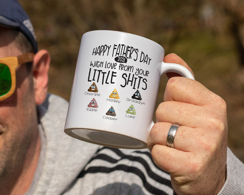 Fathers Day Mug Little Shits