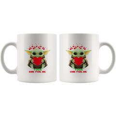 Valentines Day Mug Yoda One For Me White Mug