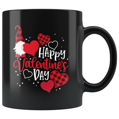 Valentines Day Gnome Mug Happy Valentines Day Funny Valentines Black Gnome Coffee Mug Gift