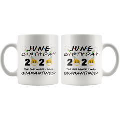 JUNE BIRTHDAY Quarantine Mug 2020 Funny JUNE BIRTHDAY Gift|The One Where I Was Quarantined FRIENDS Parody Birthday Gift