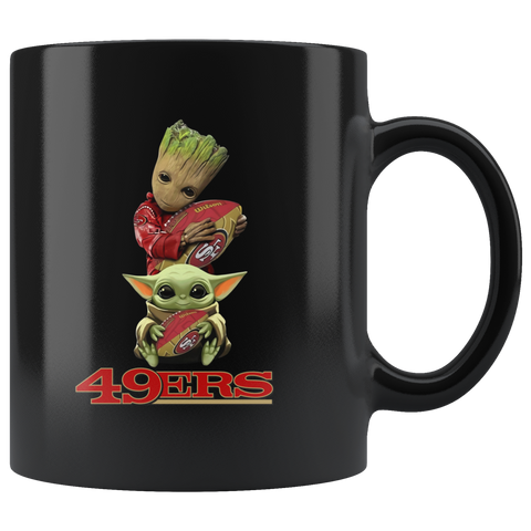 San Fransisco 49ERS Baby Yoda Baby Groot Cute Star Wars Funny Yoda 49ERS Coffee Mug Gift