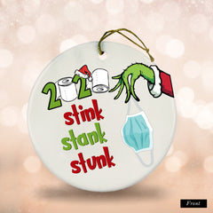 Grinch 2020 Stink Stank Stunk Funny 2020 Christmas Ornament Quarantine