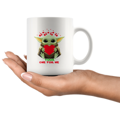 Valentines Day Mug Yoda One For Me White Mug