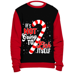 Candy Cane Its Not Going To Lick Itself Funny Red Ugly Christmas Sweater