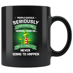 Grinch People Should Seriously Stop Expecting Normal From Me Grinch Funny Black Coffee Mug Gift