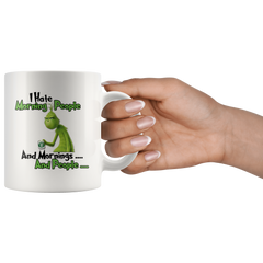 Grinch I Hate Morning People And Mornings And People Grinch Funny Saying White Coffee Mug