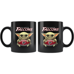 Atlanta FALCONS Baby Yoda NFL Football Star Wars Team Yoda Funny FALCONS Coffee Mug Gift