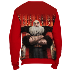 Naughty Nice Badass Santa Funny Red Ugly Christmas Sweater