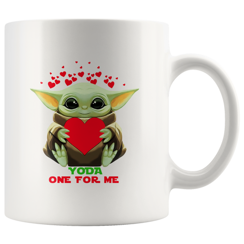 Valentines Day Mug Yoda One For Me White Mug