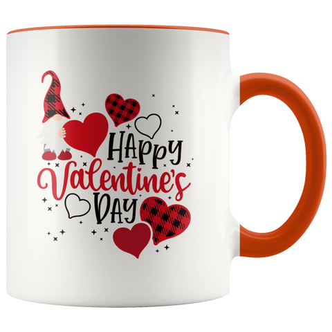 Valentines Day Gnome Mug "Happy Valentines Day" Two-Toned Color Mug