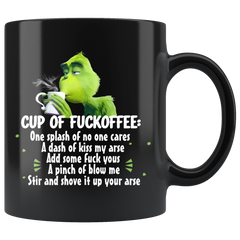 Grinch Cup Of Fuckoffee Black Ceramic Coffee Mug Great Office & Home 11OZ Coffee Mug Gift