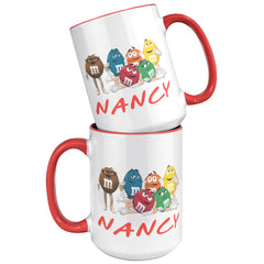 M&M Character Mug - 15oz - Color Accent - Personalized Nancy v1