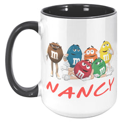 M&M Character Mug - 15oz - Color Accent - Personalized Nancy v1