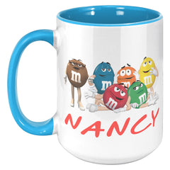 M&M Character Mug - 15oz - Color Accent - Personalized Nancy v1