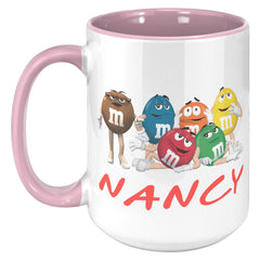 M&M Character Mug - 15oz - Color Accent - Personalized Nancy v1