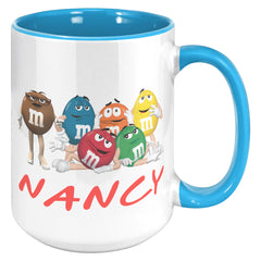 M&M Character Mug - 15oz - Color Accent - Personalized Nancy v1