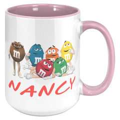 M&M Character Mug - 15oz - Color Accent - Personalized Nancy v1