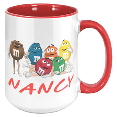 M&M Character Mug - 15oz - Color Accent - Personalized Nancy v1