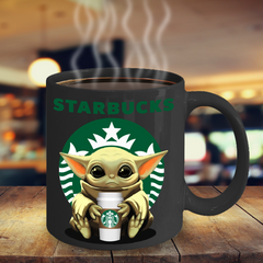 STARBUCKS Funny YODA Coffee Mug Gift|STARBUCKS Lover|Star Wars Baby Yoda Fan Gift