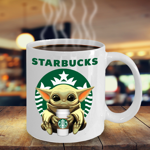 STARBUCKS Baby Yoda Funny Yoda Starbucks Coffee Mug Gift|Star Wars Yoda Fan Gift