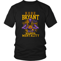 Kobe Bryant Black Mamba Mentality Lakers 8 24 Kobe Snake Design Unisex Tshirt