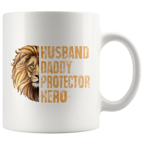 FATHERS DAY MUG|Funny Father's Day Gift Lion Husband Daddy Protector Hero Dad Gift Coffee Mug|Fun Husband Coffee Mug Father's Day Dad Gift