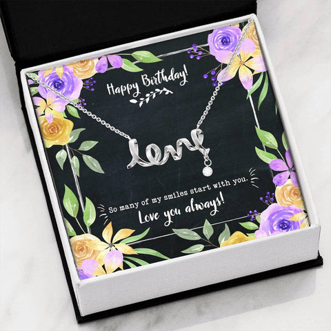 LOVE Scripted Necklace - So Many Smiles