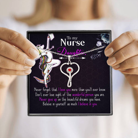 Nurse Stethoscope Necklace - To My Nurse Daughter