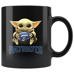 New England Patriots Baby Yoda Star Wars Cute Yoda Patriots Funny Black Yoda Coffee Mug Gift