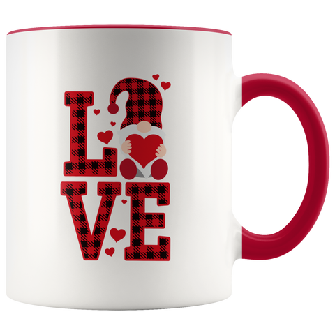 Valentines Day Gnome Mug L.O.V.E. Two-Toned Color Mug