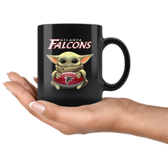 Atlanta FALCONS Baby Yoda NFL Football Star Wars Team Yoda Funny FALCONS Coffee Mug Gift