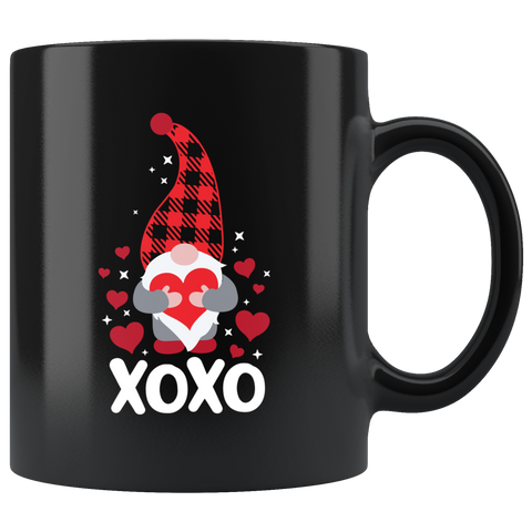 Valentines Day Gnome Mug XOXO Funny Valentines Black Gnome Coffee Mug Gift