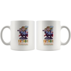 Fathers Day Superhero Funny Gift for Dad|Father's Day Funny Coffee Mug|FATHOR Mug Like a Dad Just Way Mightier Funny Father's Day Gift