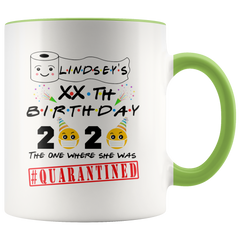 Personalized Birthday Quarantine Toilet Paper Crisis Funny Birthday Gift|Toilet Paper Mug Gift for Birthday|One Where Quarantined 2-Tone Mug