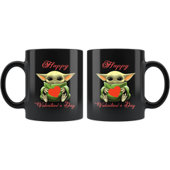 Happy Valentines Day Baby Yoda Funny Yoda Valentines Coffee Mug Gift