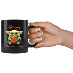 Happy Valentines Day Baby Yoda Funny Yoda Valentines Coffee Mug Gift