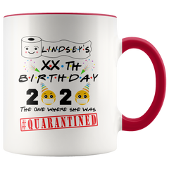 Personalized Birthday Quarantine Toilet Paper Crisis Funny Birthday Gift|Toilet Paper Mug Gift for Birthday|One Where Quarantined 2-Tone Mug