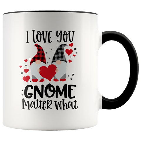 Valentines Day Gnome Mug "I Love You Gnome Matter What" Two-Toned Color Mug