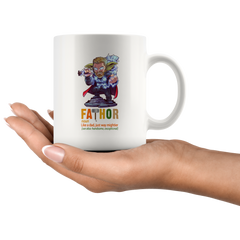 Fathers Day Superhero Funny Gift for Dad|Father's Day Funny Coffee Mug|FATHOR Mug Like a Dad Just Way Mightier Funny Father's Day Gift