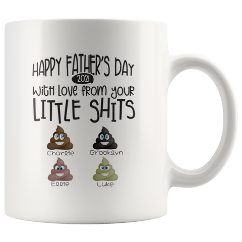 Dads Little Shits Mug (4 Kids)