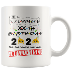 Personalized Birthday Quarantine Toilet Paper Crisis Funny Birthday Gift|Toilet Paper Mug Gift for Birthday|One Where Quarantined 2-Tone Mug