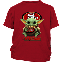 San Fransisco 49ERS Baby Yoda Star Wars Cute Yoda 49ERS Funny Yoda Youth TShirt