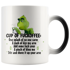 Grinch Cup Of Fuckoffee Magic Color Change Coffee Mug Great Office & Home 11oz Coffee Mug Gift