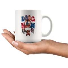 Dog Mom Paw 3 Dogs White Mug