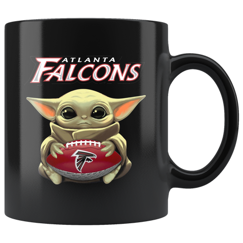 Atlanta FALCONS Baby Yoda NFL Football Star Wars Team Yoda Funny FALCONS Coffee Mug Gift