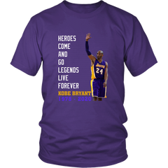 Kobe Bryant Legends Live Forever Lakers Basketball Unisex Tshirt