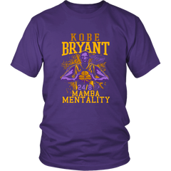 Kobe Bryant Black Mamba Mentality Lakers 8 24 Kobe Snake Design Unisex Tshirt