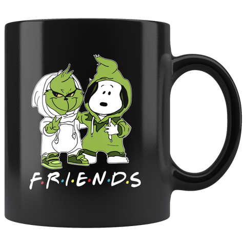 FRIENDS Grinch And Snoopy Baby Cute Funny Black Coffee Mug Gift