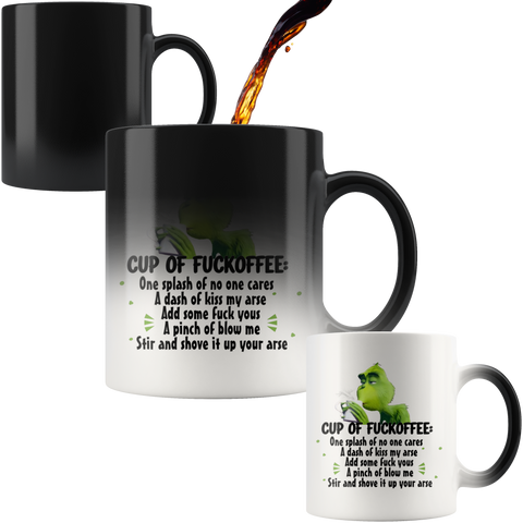Grinch Cup Of Fuckoffee Magic Color Change Coffee Mug Great Office & Home 11oz Coffee Mug Gift