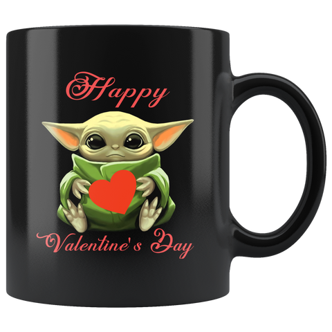 Happy Valentines Day Baby Yoda Funny Yoda Valentines Coffee Mug Gift